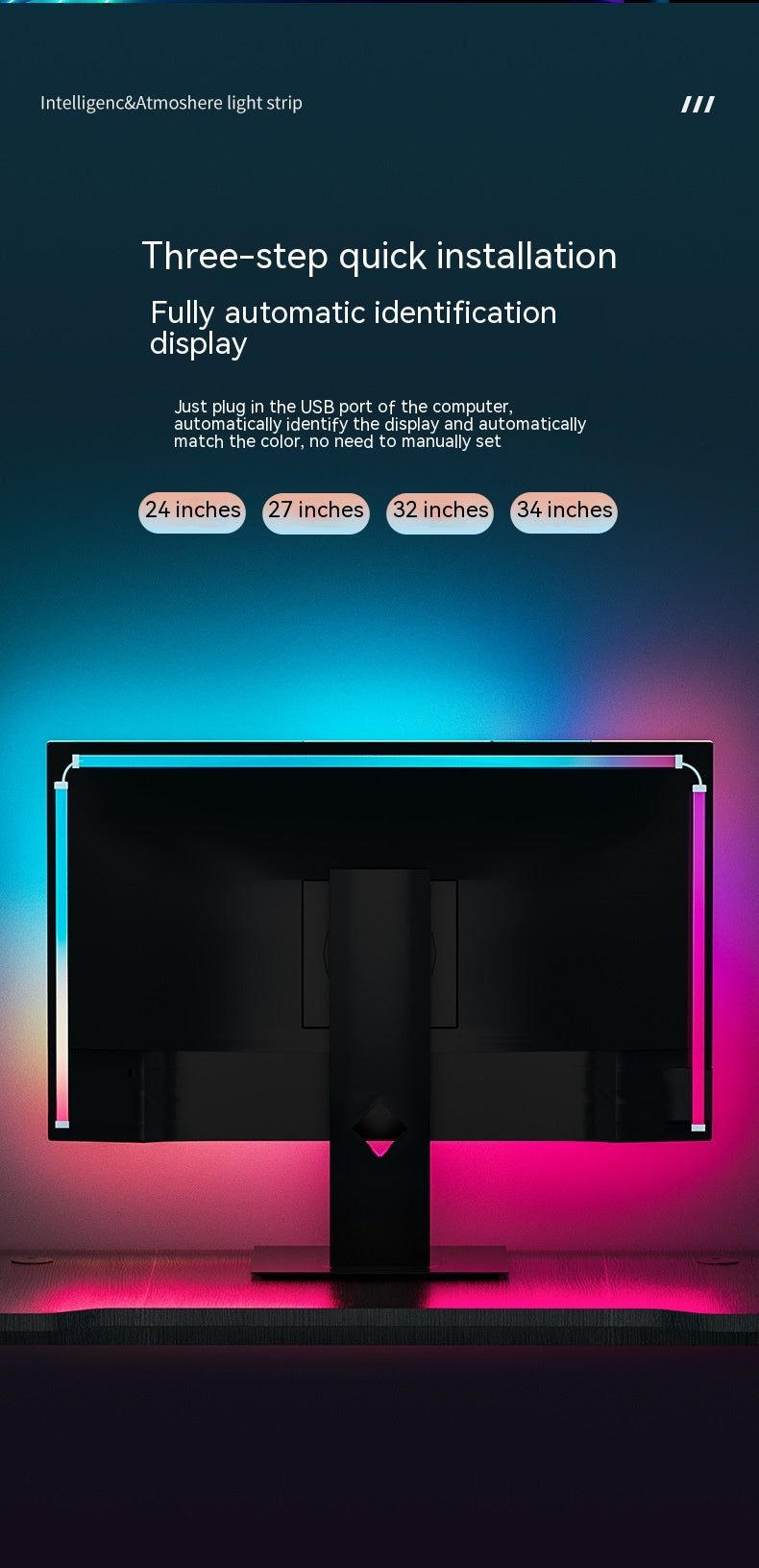 Kynodia™ SyncGlow – Smart Screen-Synchronized RGB Light